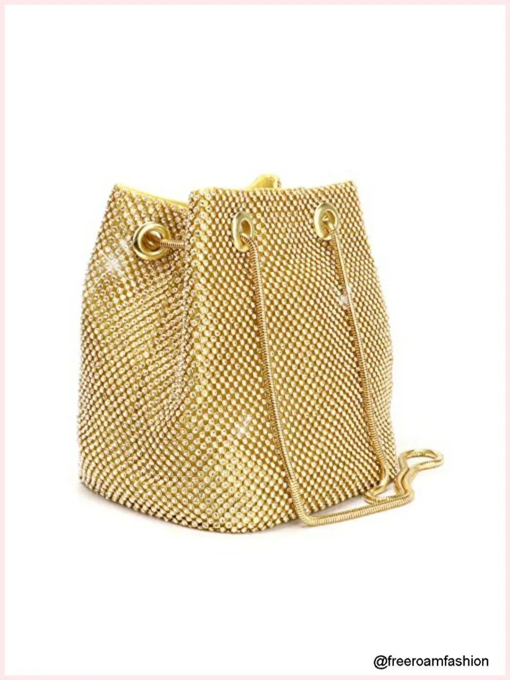 Full Rhinestone Bucket Bag Evening Clutch Party Wedding Shoulder Bag